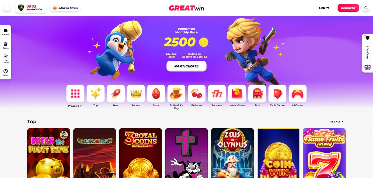 GreatWin Casino - Kompletní recenze pro české hráče 2026 Casino